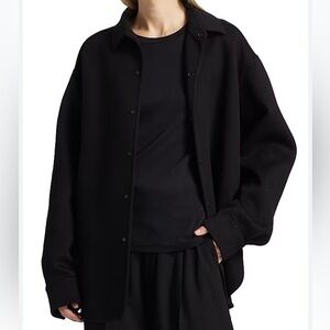 VINTAGE Y2K SAKS 5th AVE Black wool Grandmacore gorpcore oversized shaket
